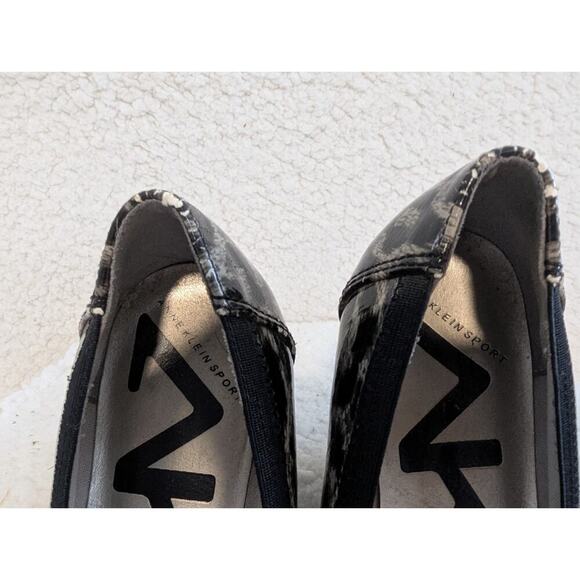 Anne Klein Black & Gray Animal Print Heeled Flats 6.5 - Picture 4 of 10